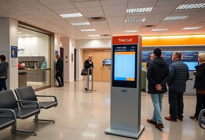 Ticket dispenser in the service hall