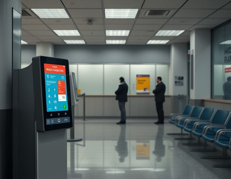 Orderly waiting area with a ticketing system