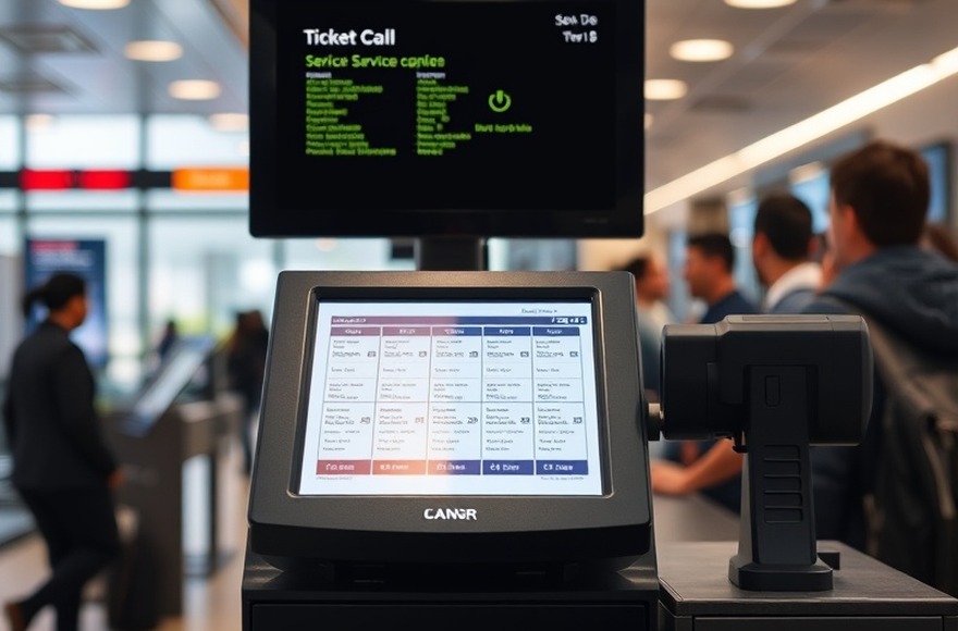 Queue call display in a bank branch
